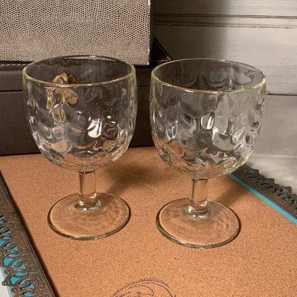 Vintage Thumbprint Water Goblets (B2)